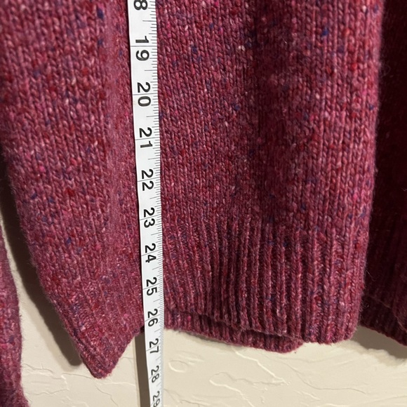 Rebecca Minkoff Fuchsia Red Knit Open Shoulder Long Sleeve Sweater Top Small - Picture 7 of 8